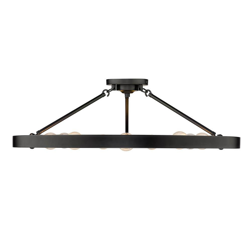 Golden Lighting Castile Golden Lighting Castile 9-light Semi-flush Mount In Matte Black