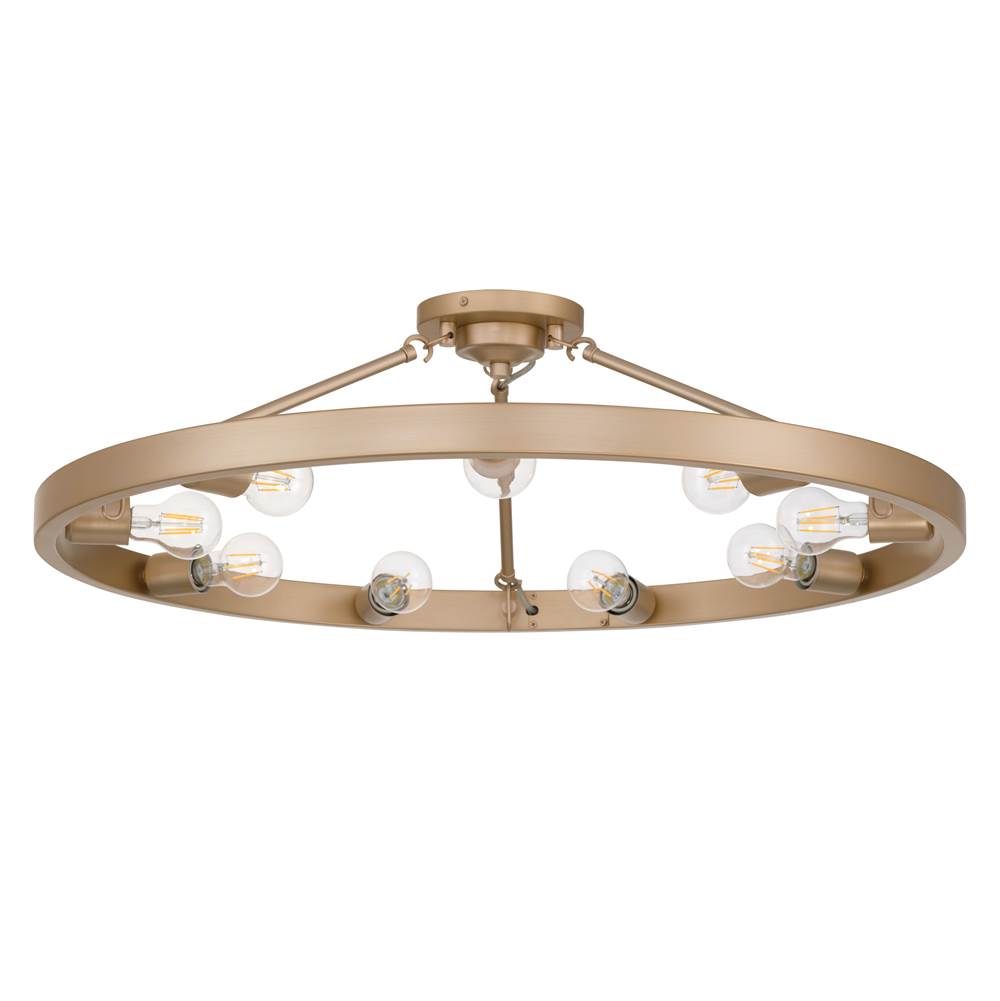Golden Lighting Castile Golden Lighting Castile 9-light Semi-flush Mount In Matte Black