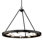 Golden Lighting 1019-9 BLK Matte Black Golden Lighting Castile 9-light Chandelier In Matte Black Image 1