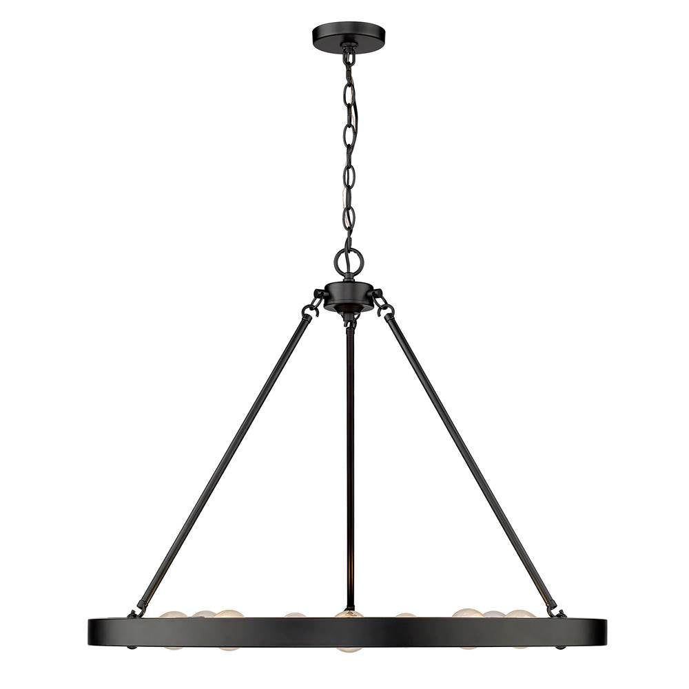 Golden Lighting Castile Golden Lighting Castile 9-light Chandelier In Matte Black