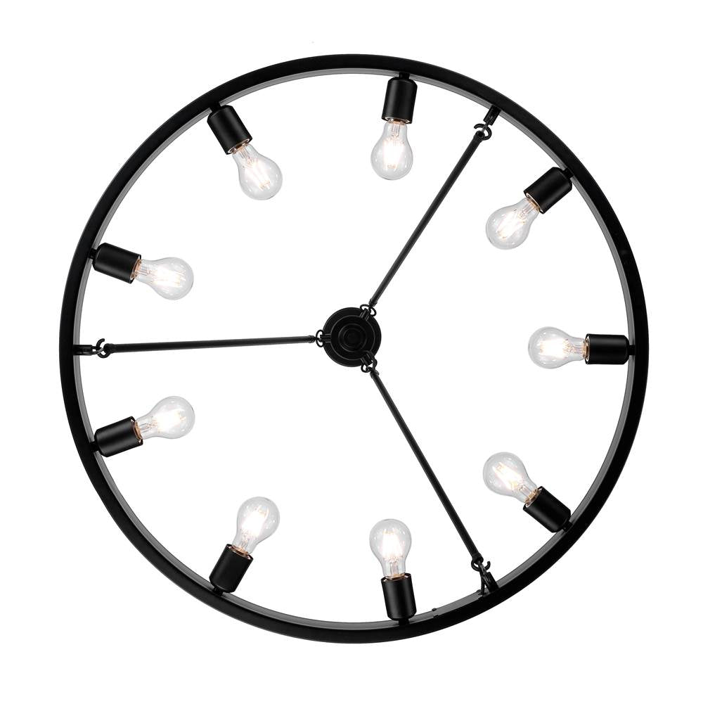 Golden Lighting 1019-9 BLK Matte Black Golden Lighting Castile 9-light Chandelier In Matte Black Image 2