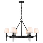 Golden Lighting Edinburgh Wry Lighting Edinburgh 6-light Chandelier In Matte Black And Modern White Shade