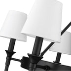 Golden Lighting 1020-6 BLK-MWS Matte Black Wry Lighting Edinburgh 6-light Chandelier In Matte Black And Modern White Shade Image 5