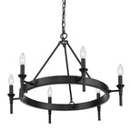 Golden Lighting 1020-6 BLK Matte Black Wry Lighting Edinburgh 6-light Chandelier In Matte Black Image 6