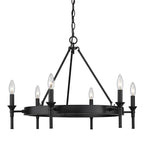 Golden Lighting 1020-6 BLK Matte Black Wry Lighting Edinburgh 6-light Chandelier In Matte Black Image 5