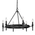 Golden Lighting 1020-6 BLK Matte Black Wry Lighting Edinburgh 6-light Chandelier In Matte Black Image 1