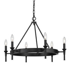 Golden Lighting 1020-6 BLK Matte Black Wry Lighting Edinburgh 6-light Chandelier In Matte Black Image 1