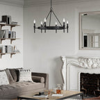 Golden Lighting 1020-6 BLK Matte Black Wry Lighting Edinburgh 6-light Chandelier In Matte Black Image 4