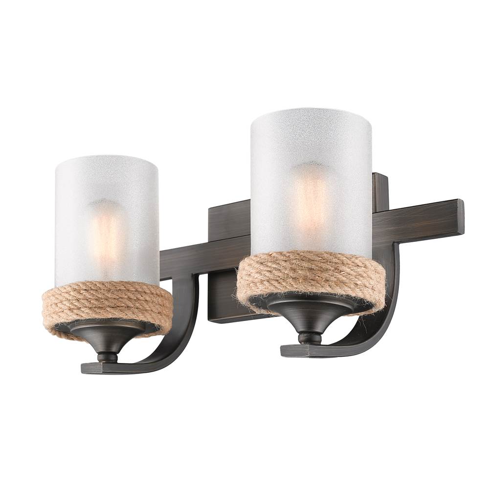 Golden Lighting Chatham Wry Lighting Chatham 2-light Vanity In Gunmetal Bronze