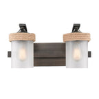 Golden Lighting 1048-BA2 GMT-CS Gunmetal Bronze Wry Lighting Chatham 2-light Vanity In Gunmetal Bronze Image 3