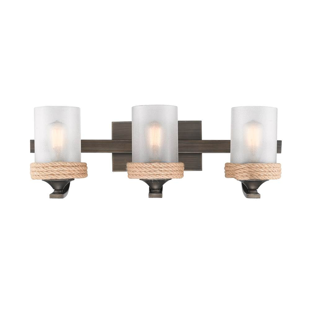 Golden Lighting 1048-BA3 GMT-CS Gunmetal Bronze Wry Lighting Chatham 3-light Vanity In Gunmetal Bronze Image 1