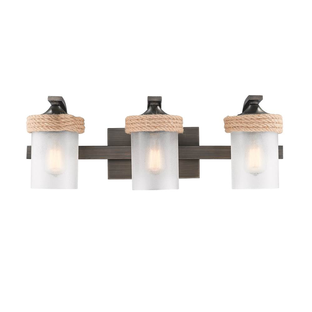 Golden Lighting 1048-BA3 GMT-CS Gunmetal Bronze Wry Lighting Chatham 3-light Vanity In Gunmetal Bronze Image 3