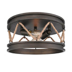 Golden Lighting Chatham Wry Lighting Chatham 2-light Flush Mount In Gray Driftwood
