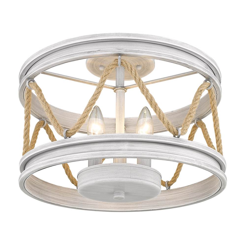 Golden Lighting 1048-SF GDW Gray Driftwood Wry Lighting Chatham 3-light Semi-flush Mount In Gray Driftwood Image 2