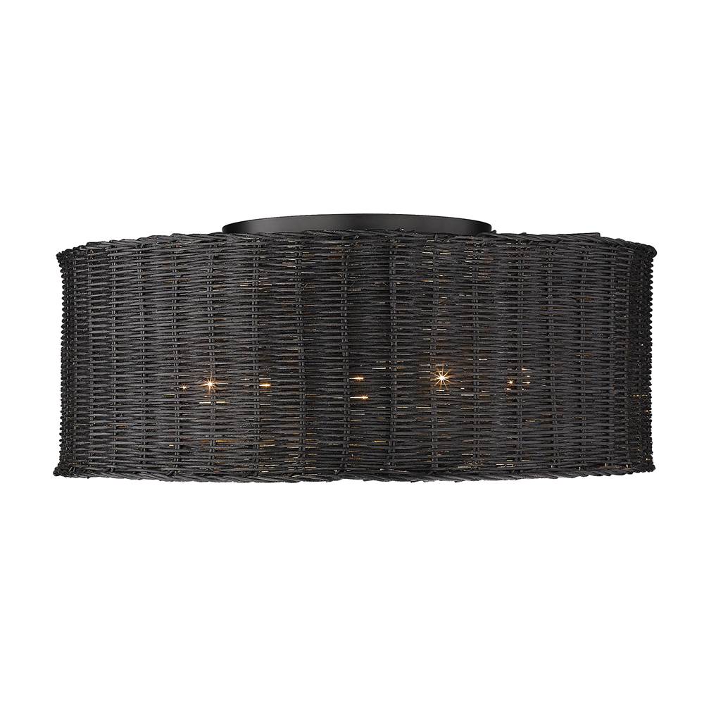 Golden Lighting Erma Golden Lighting Erma 5-light Flush Mount In Matte Black