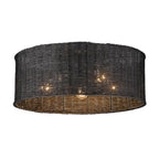 Golden Lighting 1084-5FM BLK-BW Matte Black Golden Lighting Erma 5-light Flush Mount In Matte Black Image 5