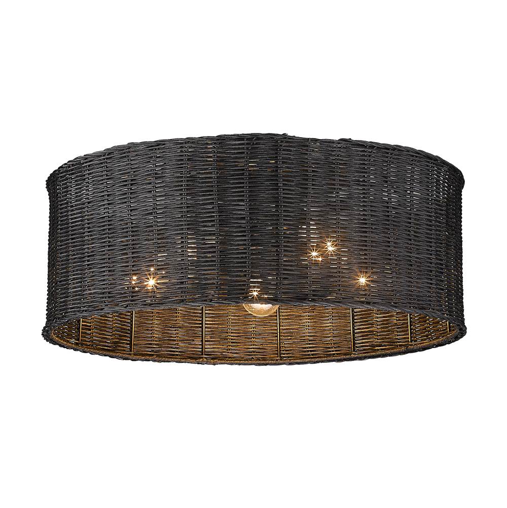 Golden Lighting 1084-5FM BLK-BW Matte Black Golden Lighting Erma 5-light Flush Mount In Matte Black Image 5