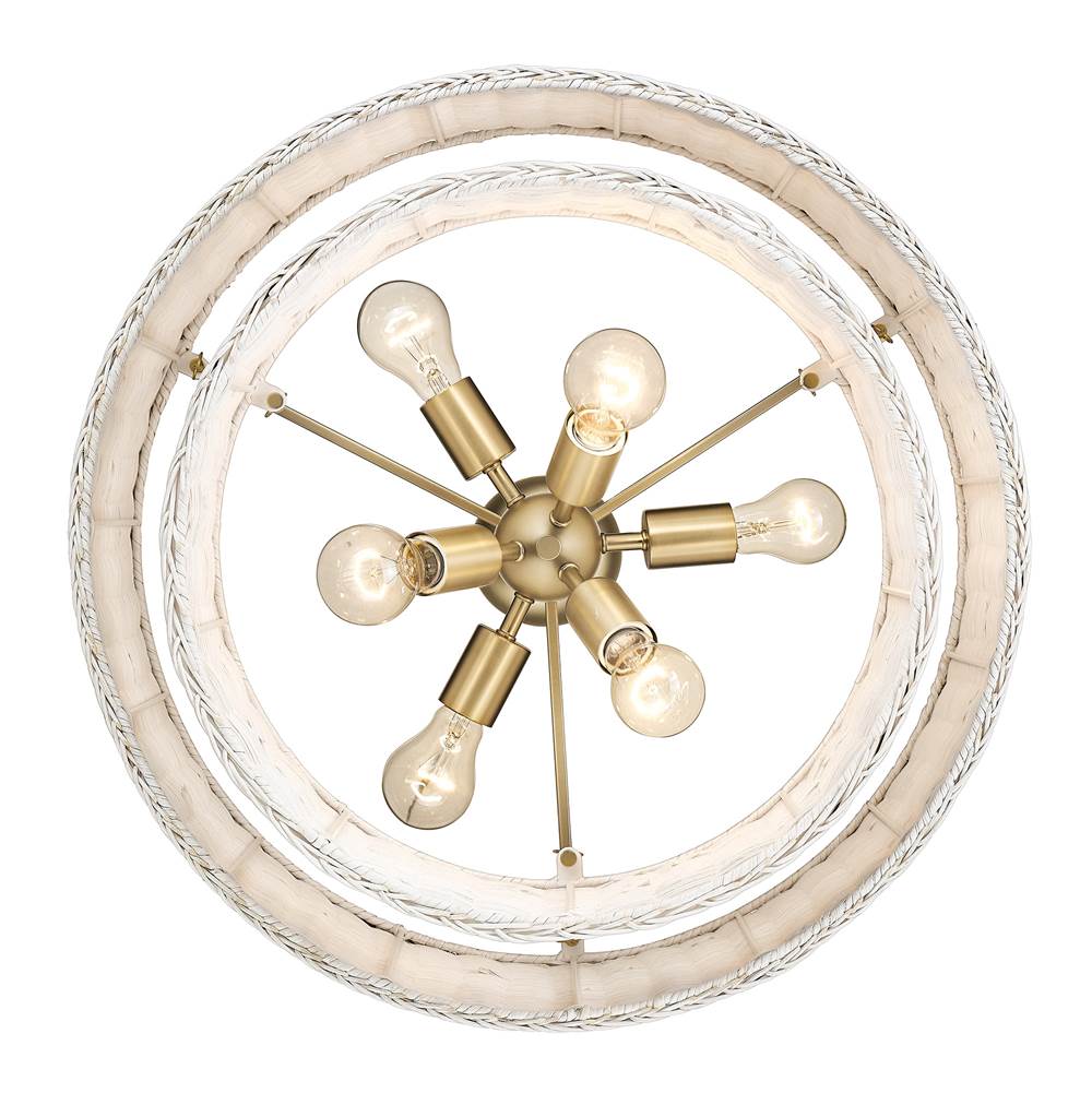 Golden Lighting 1084-6 BCB-WW Brushed Champagne Brass Golden Lighting Erma 6-light Chandelier In Brushed Champagne Brass Image 5