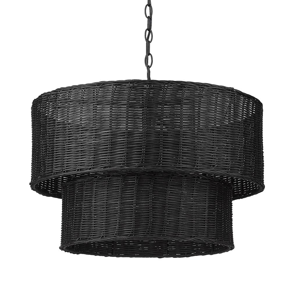 Golden Lighting 1084-6 BLK-BW Matte Black Golden Lighting Erma 6-light Chandelier In Matte Black Image 7