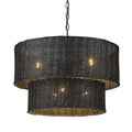 Golden Lighting 1084-6 BLK-BW Matte Black Golden Lighting Erma 6-light Chandelier In Matte Black Image 1
