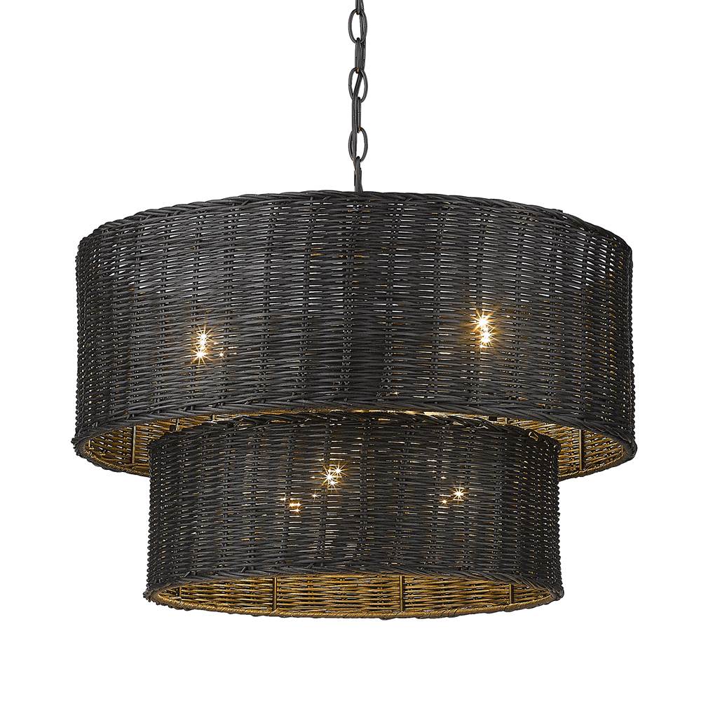 Golden Lighting 1084-6 BLK-BW Matte Black Golden Lighting Erma 6-light Chandelier In Matte Black Image 1