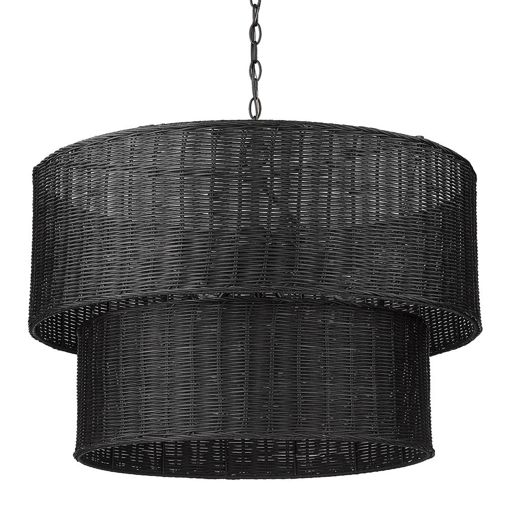 Golden Lighting 1084-9 BLK-BW Matte Black Golden Lighting Erma 9-light Chandelier In Matte Black Image 5