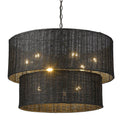 Golden Lighting 1084-9 BLK-BW Matte Black Golden Lighting Erma 9-light Chandelier In Matte Black Image 1