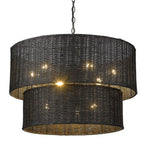 Golden Lighting 1084-9 BLK-BW Matte Black Golden Lighting Erma 9-light Chandelier In Matte Black Image 1