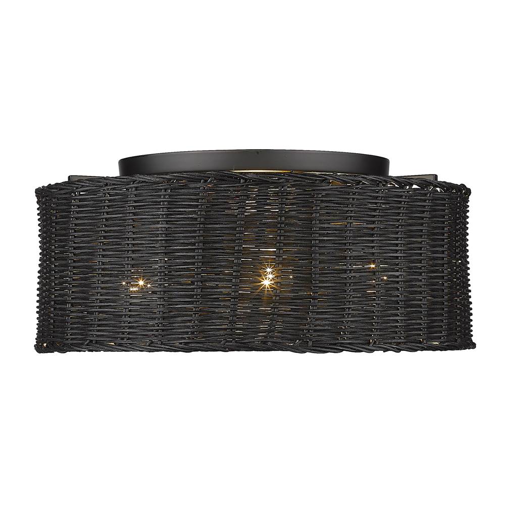 Golden Lighting Erma Golden Lighting Erma 3-light Flush Mount In Matte Black