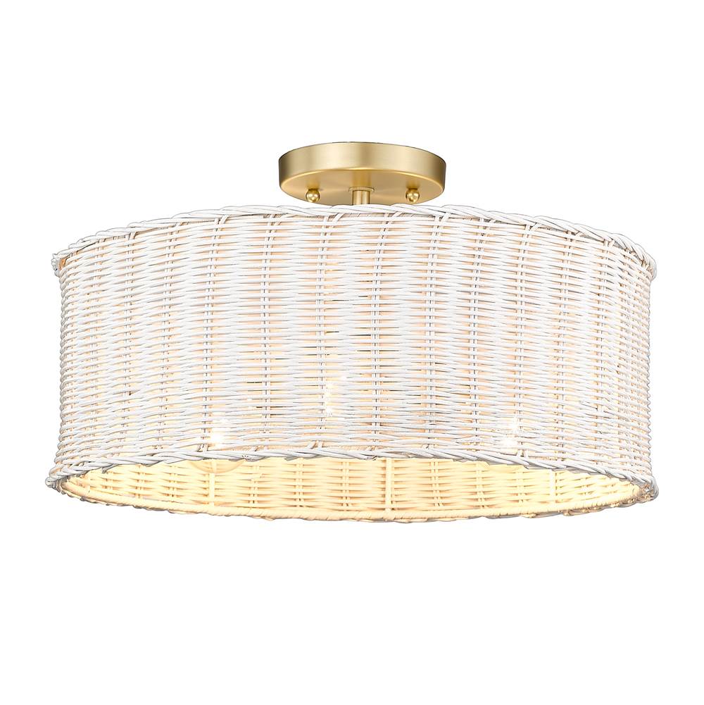 Golden Lighting 1084-SF BCB-WW Brushed Champagne Brass Golden Lighting Erma 3-light Semi-flush Mount In Brushed Champagne Brass Image 5