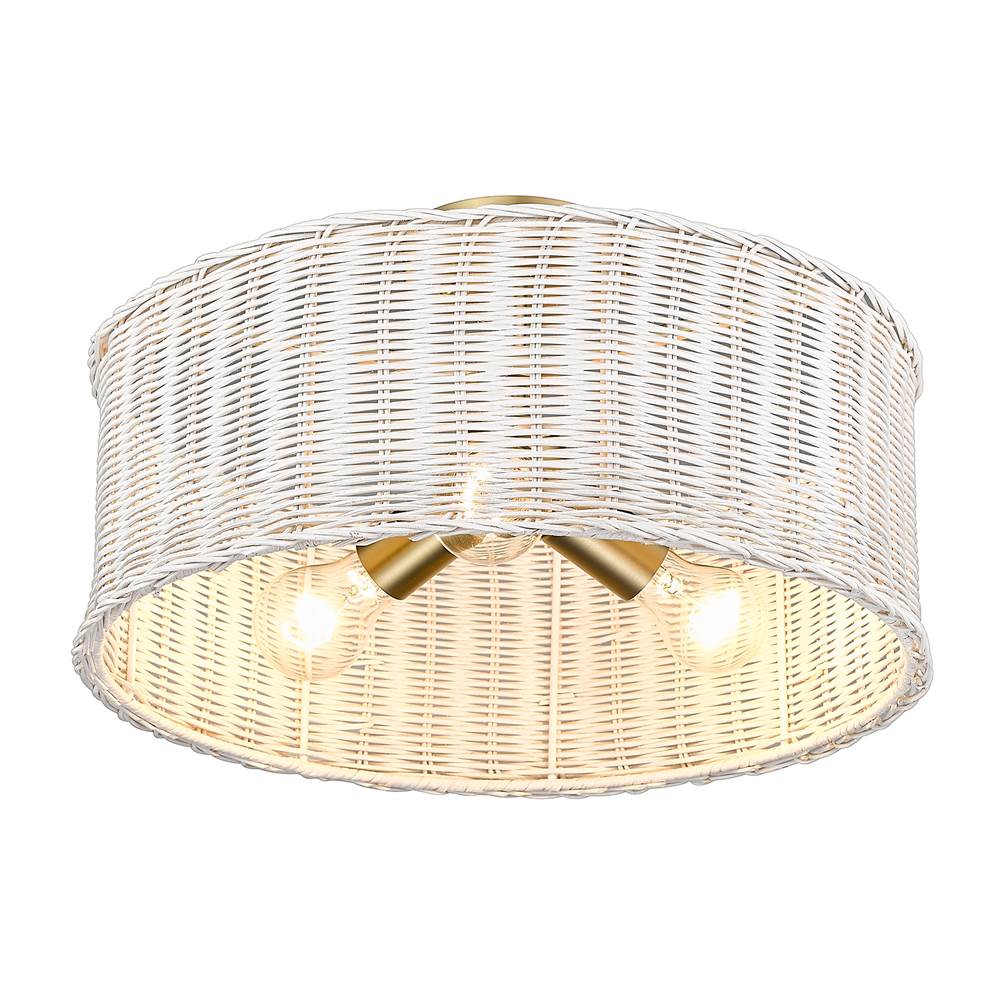 Golden Lighting 1084-SF BCB-WW Brushed Champagne Brass Golden Lighting Erma 3-light Semi-flush Mount In Brushed Champagne Brass Image 4