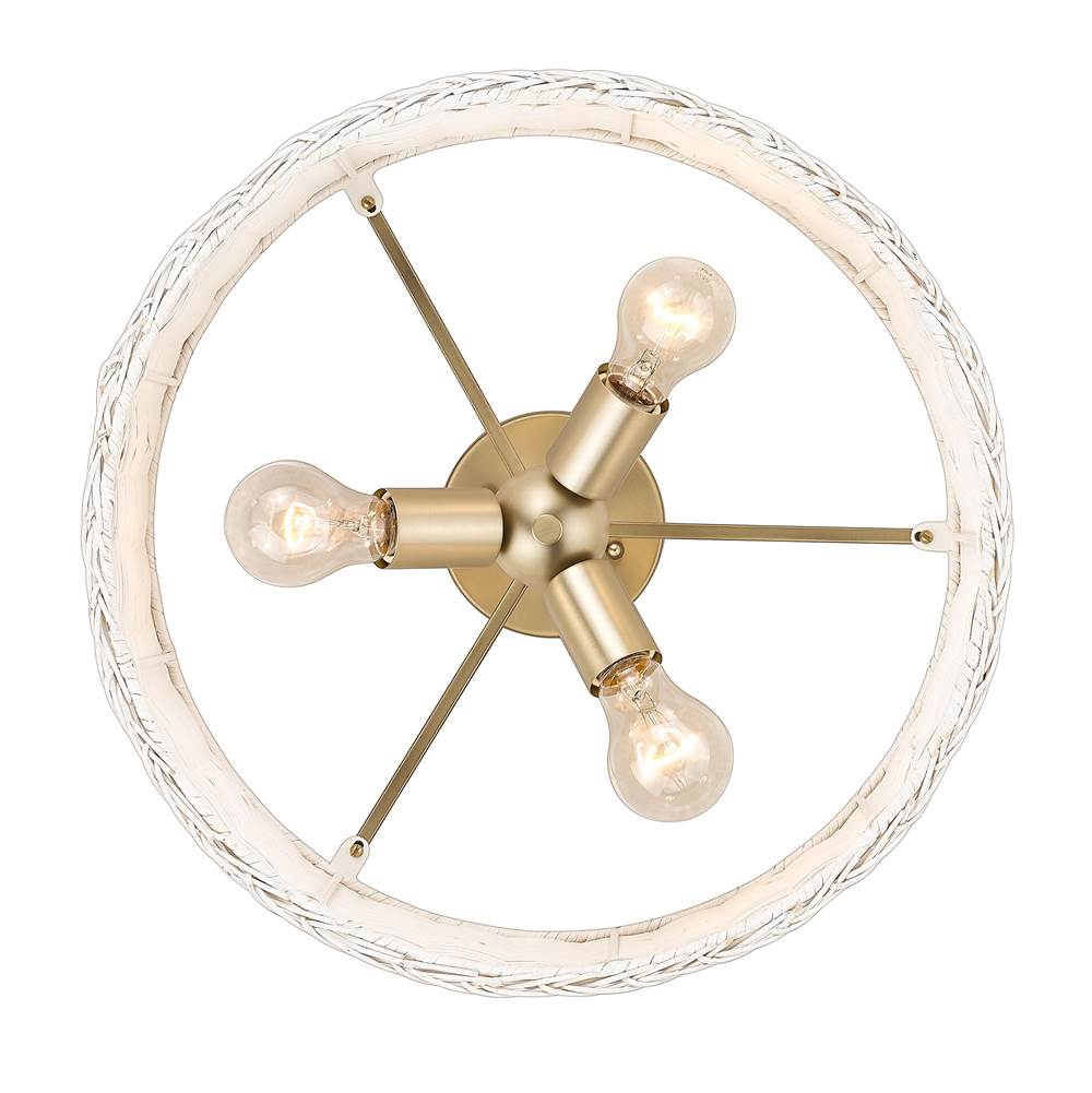 Golden Lighting 1084-SF BCB-WW Brushed Champagne Brass Golden Lighting Erma 3-light Semi-flush Mount In Brushed Champagne Brass Image 3