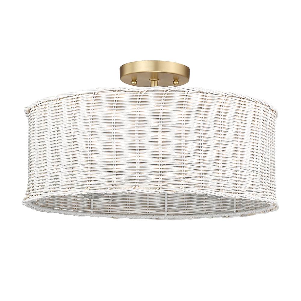 Golden Lighting 1084-SF BCB-WW Brushed Champagne Brass Golden Lighting Erma 3-light Semi-flush Mount In Brushed Champagne Brass Image 1