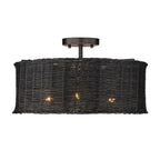 Golden Lighting Erma Golden Lighting Erma 3-light Semi-flush Mount In Matte Black