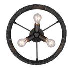 Golden Lighting 1084-SF BLK-BW Matte Black Golden Lighting Erma 3-light Semi-flush Mount In Matte Black Image 5