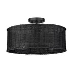 Golden Lighting 1084-SF BLK-BW Matte Black Golden Lighting Erma 3-light Semi-flush Mount In Matte Black Image 1