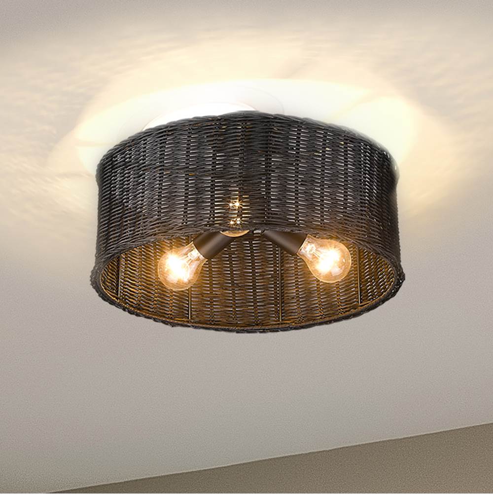 Golden Lighting 1084-SF BLK-BW Matte Black Golden Lighting Erma 3-light Semi-flush Mount In Matte Black Image 3