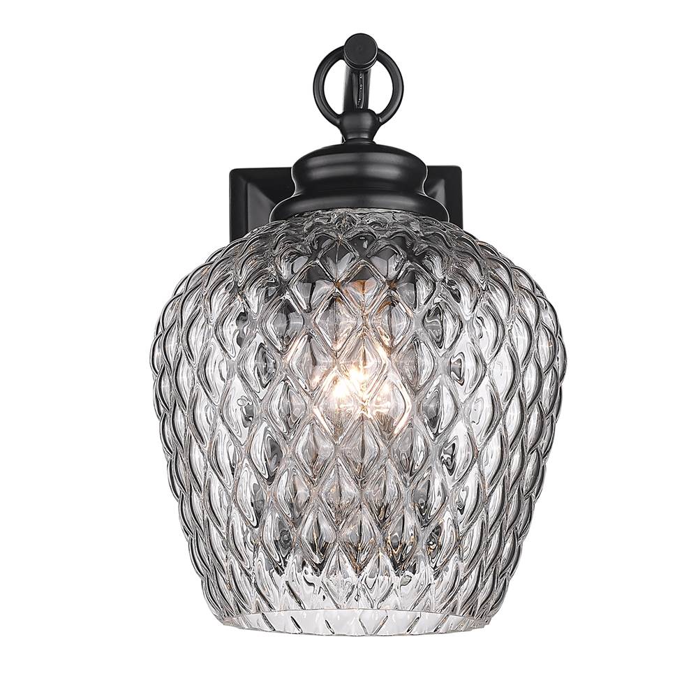 Golden Lighting 1088-1W BLK-CLR Matte Black Golden Lighting Adeline 1-light Wall Sconce In Matte Black Image 5
