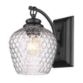 Golden Lighting 1088-1W BLK-CLR Matte Black Golden Lighting Adeline 1-light Wall Sconce In Matte Black Image 1