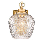 Golden Lighting 1088-1W MBG-CLR Modern Brushed Gold Golden Lighting Adeline 1-light Wall Sconce In Modern Brushed Gold Image 5