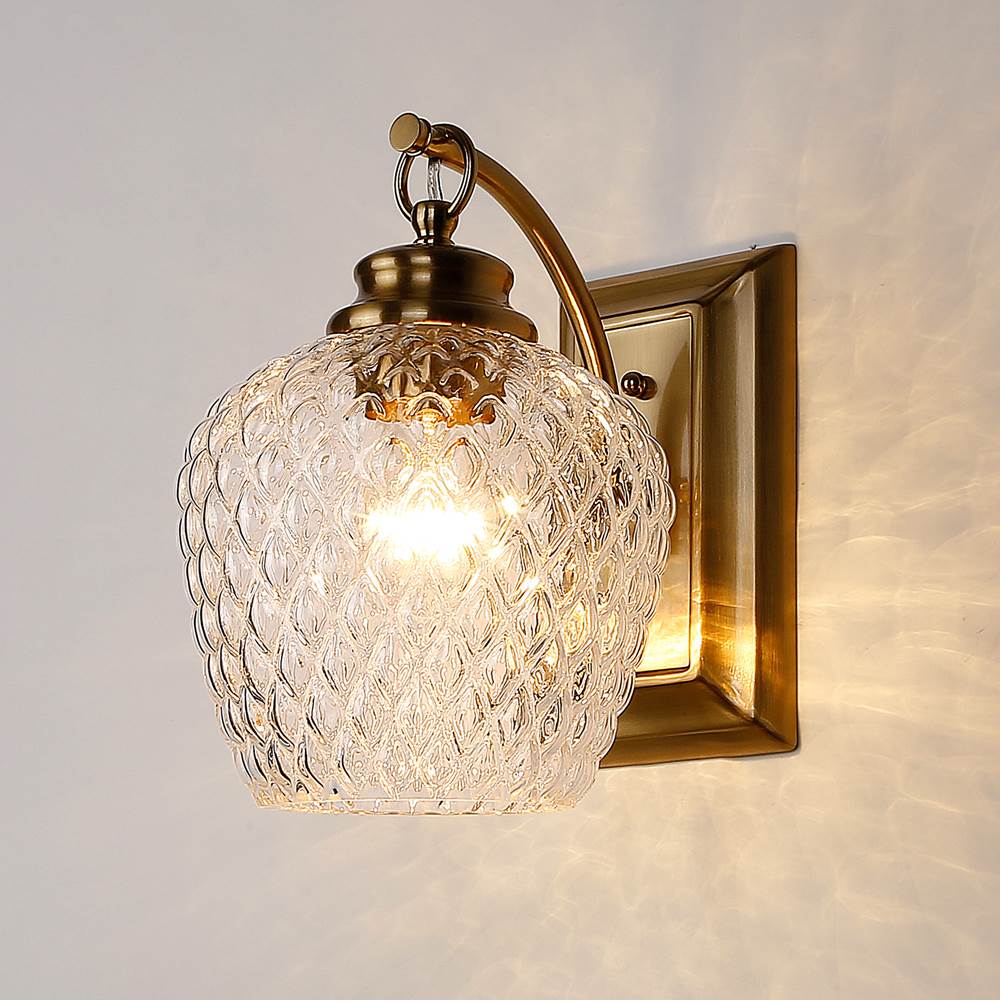 Golden Lighting 1088-1W MBG-CLR Modern Brushed Gold Golden Lighting Adeline 1-light Wall Sconce In Modern Brushed Gold Image 4