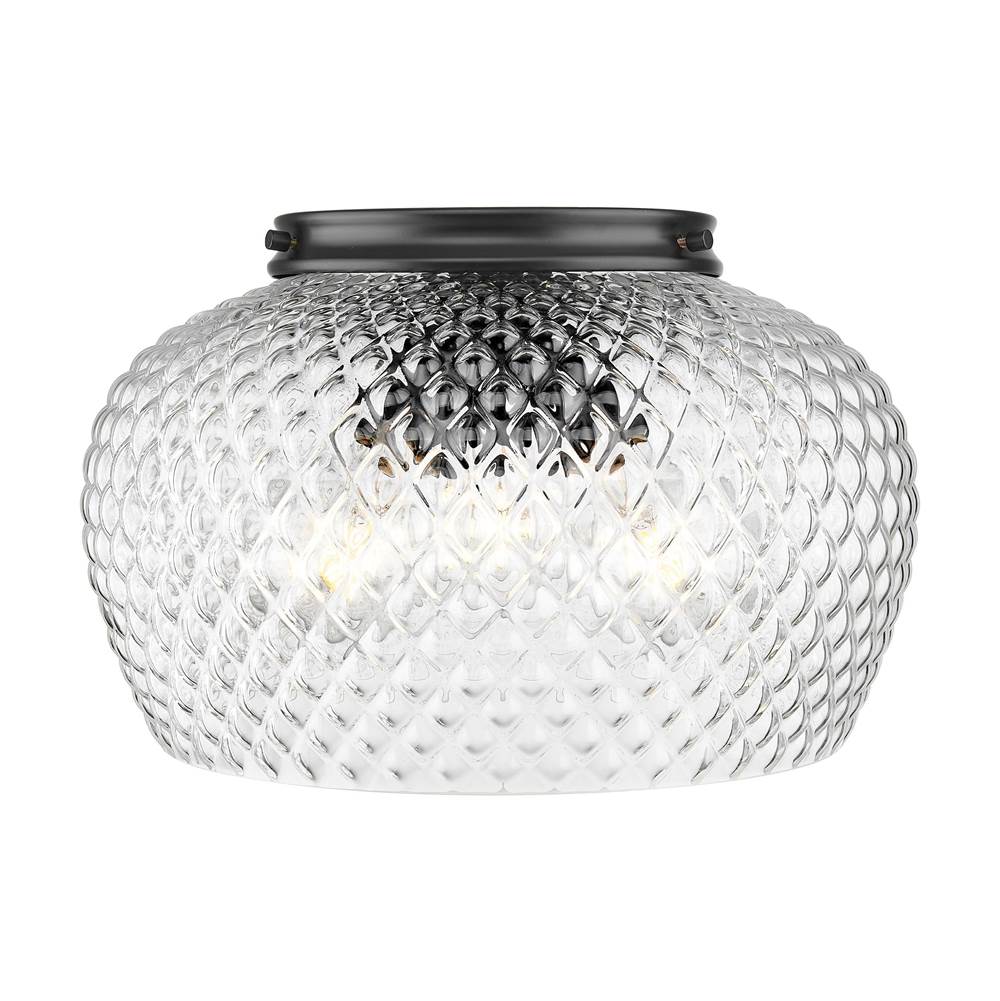 Golden Lighting 1088-3FM BLK-CLR Matte Black Golden Lighting Adeline 3-light Flush Mount In Matte Black Image 1