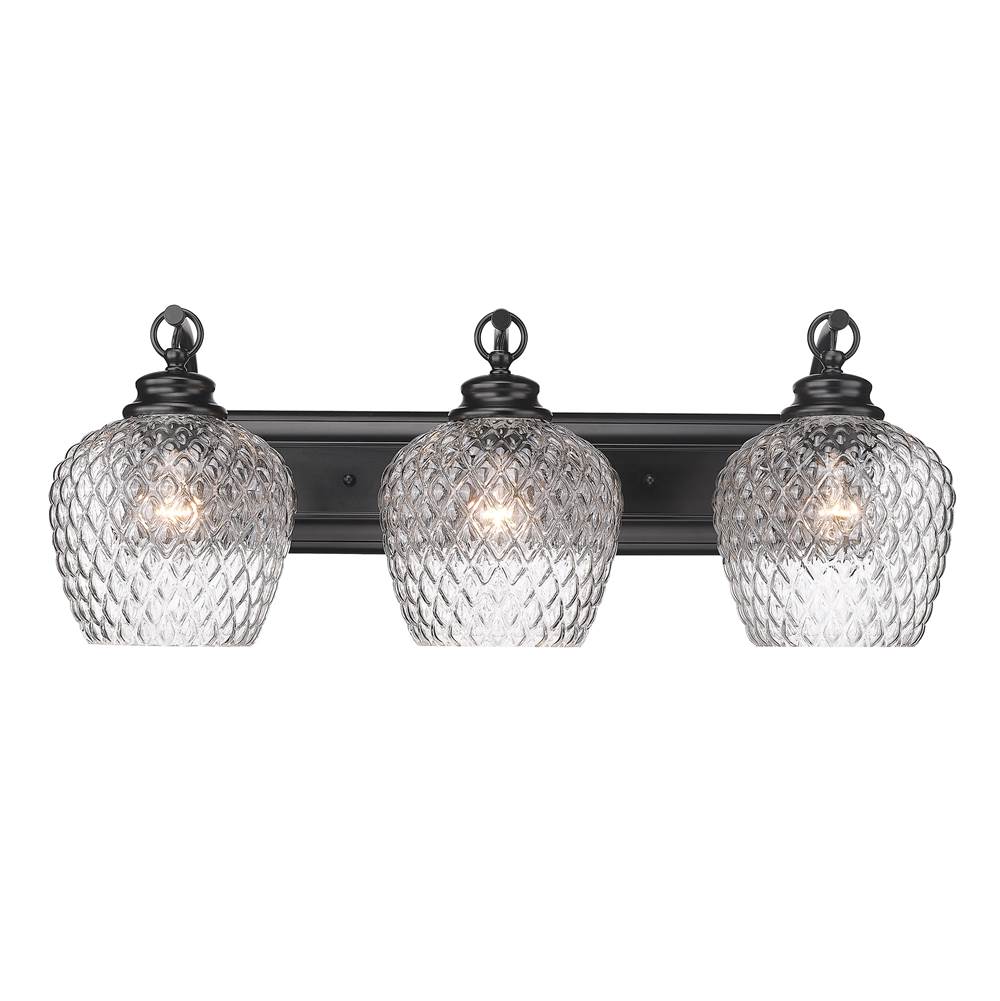 Golden Lighting Adeline Golden Lighting Adeline 3-light Vanity In Matte Black