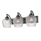 Golden Lighting 1088-BA3 BLK-CLR Matte Black Golden Lighting Adeline 3-light Vanity In Matte Black Image 1