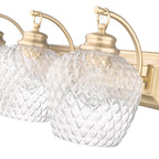 Golden Lighting 1088-BA3 MBG-CLR Modern Brushed Gold Golden Lighting Adeline 3-light Vanity In Modern Brushed Gold Image 3