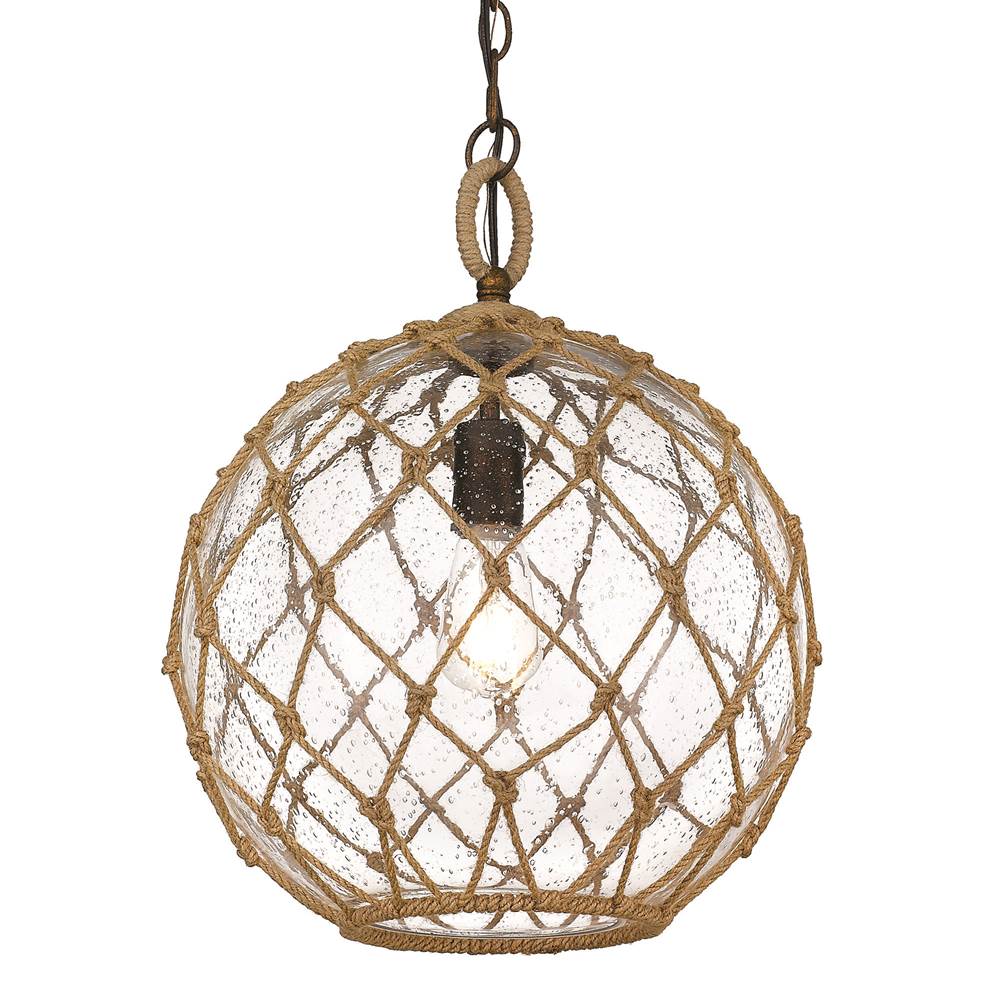 Golden Lighting 1092-M BC-SD Burnished Chestnut Wry Lighting Haddoc 1-light Pendant In Burnished Chestnut Image 1