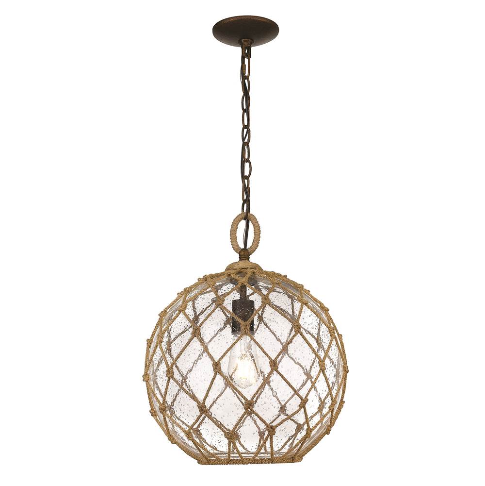 Golden Lighting Haddoc Wry Lighting Haddoc 1-light Pendant In Burnished Chestnut