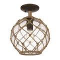 Golden Lighting 1092-SF BC-SD Burnished Chestnut Wry Lighting Haddoc 1-light Semi-flush Mount In Burnished Chestnut Image 1