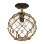 Golden Lighting 1092-SF BC-SD Burnished Chestnut Wry Lighting Haddoc 1-light Semi-flush Mount In Burnished Chestnut Image 1