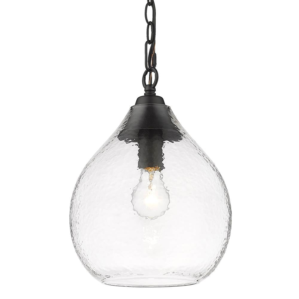 Golden Lighting 1094-S BLK-HCG Matte Black Golden Lighting Ariella 1-light Pendant In Matte Black Image 3